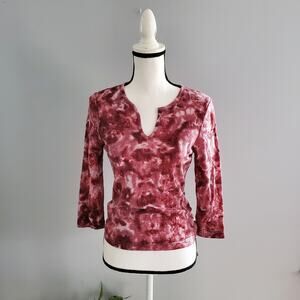 Vintage Guess Pink Tie Dye Metallic Sparkle Top Size L